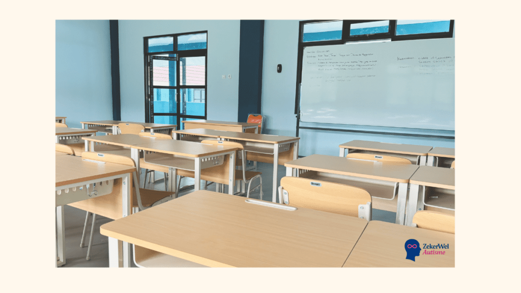 lege klas, zacht licht