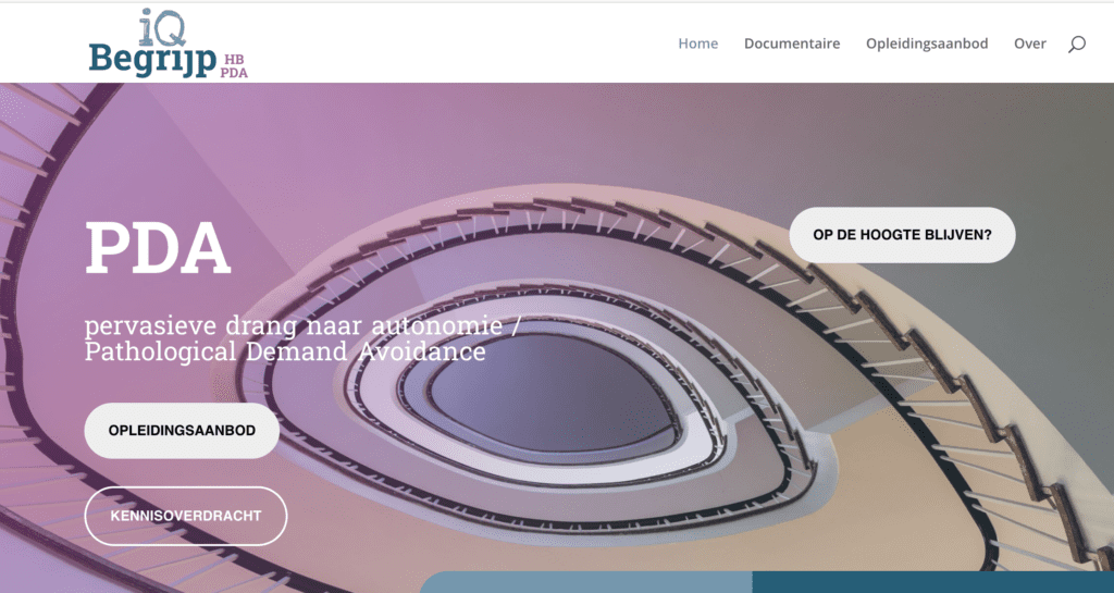 website PDA kenniscentrum van IQBegrijp